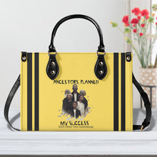Load image into Gallery viewer, Ancestors+ Black Family, Black Logo &amp; Black Stripes, Yellow Multiple Sizes Upgraded Luxury Women PU Leather Handbag
