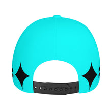 Load image into Gallery viewer, Royalty DON'T D4XV Black Logo, Stripes,  Designs &amp; Turquoise  Curved Brim Baseball Cap (AOP)
