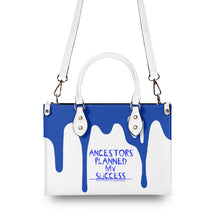Load image into Gallery viewer, Ancestors Black, Blue Logo &amp; Blue and White Drips Multiple Sizes Upgraded Luxury Women PU Leather Handbag
