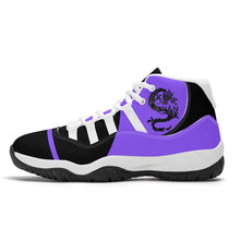 Load image into Gallery viewer, SWAN Black, White Logo, Purple ,Black  High Top Air Retro Sneakers - White
