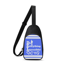 Load image into Gallery viewer, DEI ,DCYG White logo ,Stripes &amp; Blue Chest Bag
