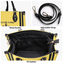 Load image into Gallery viewer, Ancestors+ Black Family, Black Logo &amp; Black Stripes, Yellow Multiple Sizes Upgraded Luxury Women PU Leather Handbag
