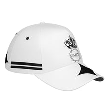 Load image into Gallery viewer, Royalty DON'T D4XV Black Logo, Stripes, Designs  &amp; White Curved Brim Baseball Cap (AOP)
