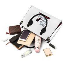 Load image into Gallery viewer, DCYG Black Red Bottoms,White Luxury Women PU Tote Bag - Black
