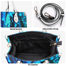 Load image into Gallery viewer, DRIP SF Turquoise  Logo &amp; Multiple Sizes Upgraded Luxury Women PU Leather Handbag
