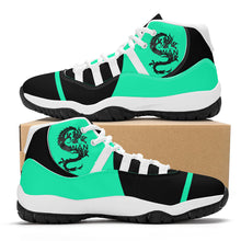 Load image into Gallery viewer, SWAN Mint Green Dragon Logo, Mint Green, Black  High Top Air Retro Sneakers - White
