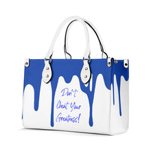 Load image into Gallery viewer, DRIP  Blue CR Logo &amp; White Multiple Sizes Upgraded Luxury Women PU Leather Handbag
