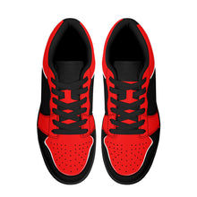 Load image into Gallery viewer, DCYG 4G's Black &amp; Red, Black Sole Low-Top Leather Sneakers
