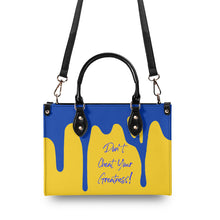 Load image into Gallery viewer, DRIP Blue CR Logo &amp; Gold  Multiple Sizes Upgraded Luxury Women PU Leather Handbag
