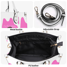 Load image into Gallery viewer, Ancestors Muslim, Female, White Logo , White Drip &amp;Pink Multiple Sizes Upgraded Luxury Women PU Leather Handbag
