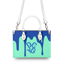 Load image into Gallery viewer, DRIP Blue Logo &amp; Turquoise  Multiple Sizes Upgraded Luxury Women PU Leather Handbag
