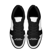 Load image into Gallery viewer, DCYG G4's Black &amp; White ,Black Sole Low-Top Leather Sneakers
