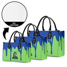 Load image into Gallery viewer, Ancestors Muslim, Female , Blue Logo , Blue Drip &amp; GreenMultiple Sizes Upgraded Luxury Women PU Leather Handbag
