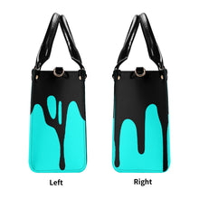 Load image into Gallery viewer, DRIP LO  Black Logo &amp; Turquoise  Multiple Sizes Upgraded Luxury Women PU Leather Handbag
