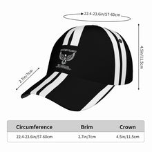 Load image into Gallery viewer, Ancestors Native, White Logo , Stripes &amp; Black Curved Brim Baseball Cap (AOP)
