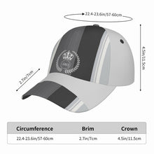 Load image into Gallery viewer, Royalty DON'T D4XV White  Logo  &amp; Grey  Curved Brim Baseball Cap (AOP)
