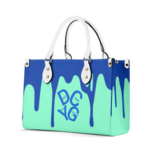 Load image into Gallery viewer, DRIP Blue Logo &amp; Turquoise  Multiple Sizes Upgraded Luxury Women PU Leather Handbag

