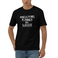 Ancestors Black  White Logo Men's  Black Short Sleeve Cotton Tee