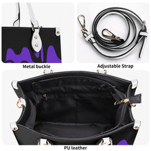 Load image into Gallery viewer, DRIP LO Black Logo &amp; Purple Multiple Sizes Upgraded Luxury Women PU Leather Handbag
