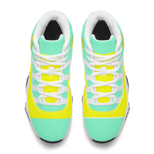 Load image into Gallery viewer, SWAN Dragon Yellow Logo &amp; Mint Green , Yellow  High Top Air Retro Sneakers - White
