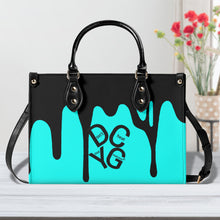 Load image into Gallery viewer, DRIP LO  Black Logo &amp; Turquoise  Multiple Sizes Upgraded Luxury Women PU Leather Handbag
