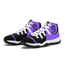 Load image into Gallery viewer, SWAN Black, White Logo, Purple ,Black  High Top Air Retro Sneakers - White
