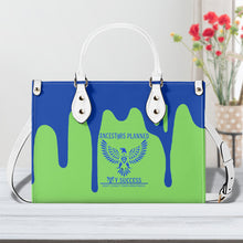 Load image into Gallery viewer, Native , Blue Logo, Blue Drip &amp; Green Multiple Sizes Upgraded Luxury Women PU Leather Handbag
