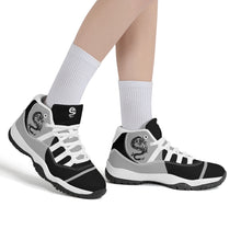 Load image into Gallery viewer, SWAN Black, White Dragon Logo &amp; Black, Grey , White High Top Air Retro Sneakers - White
