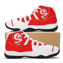 Load image into Gallery viewer, SWAN Red, White Dragon Logo &amp; Red , White High Top Air Retro Sneakers - White
