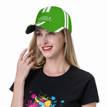 Load image into Gallery viewer, Ancestors Italian, White Logo, Flag, White Stripes &amp; Green  Curved Brim Baseball Cap (AOP)
