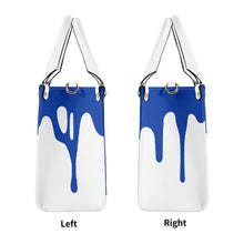 Load image into Gallery viewer, Ancestors Black, Blue Logo &amp; Blue and White Drips Multiple Sizes Upgraded Luxury Women PU Leather Handbag
