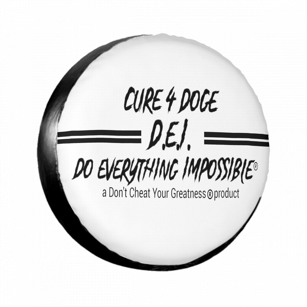 Cure 4 Doge Black Logo, Stripes & White C82 Tire cover