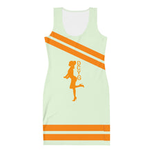 Load image into Gallery viewer, DCYG Orange &amp;  Light Green FM 1  Bodycon dress
