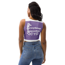 Load image into Gallery viewer, DCYC DEI 24 White &amp; Purple  Crop Top
