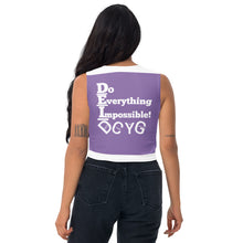 Load image into Gallery viewer, DCYC DEI 24 White &amp; Purple  Crop Top
