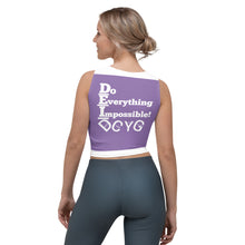 Load image into Gallery viewer, DCYC DEI 24 White &amp; Purple  Crop Top
