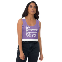 Load image into Gallery viewer, DCYC DEI 24 White &amp; Purple  Crop Top

