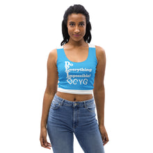 Load image into Gallery viewer, DCYG DEI 24 White &amp; Turquoise Crop Top
