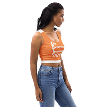 Load image into Gallery viewer, DCYG DEI 24 White &amp; Orange Crop Top
