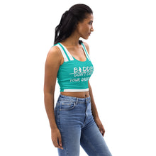Load image into Gallery viewer, DCYG FX Baddies awhile Logo &amp; Turquoise Crop Top
