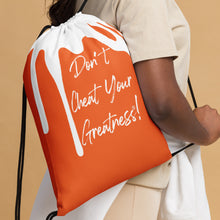 Load image into Gallery viewer, DYCG DRIP White &amp; Orange Drawstring bag

