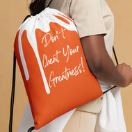 DYCG DRIP White & Orange Drawstring bag