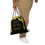 DCYG DRIP Gold Logo & Black Drawstring bag