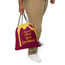 Load image into Gallery viewer, DCYG DRIP Gold Logo &amp; Burgundy  Drawstring bag

