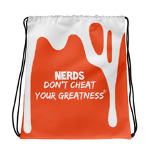 Load image into Gallery viewer, DCYG DRIP White Logo &amp; Orange Drawstring bag
