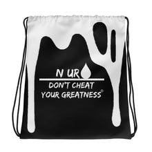 Load image into Gallery viewer, DCYG N UR DRIP  White Logo &amp; Black Drawstring bag
