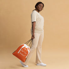 Load image into Gallery viewer, DYCG DRIP White &amp; Orange Drawstring bag
