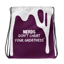 Load image into Gallery viewer, DYCG DRIP White Logo &amp; Purple Drawstring bag
