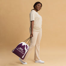 Load image into Gallery viewer, DYCG DRIP White Logo &amp; Purple Drawstring bag
