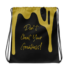 Load image into Gallery viewer, DCYG DRIP Gold Logo &amp; Black Drawstring bag
